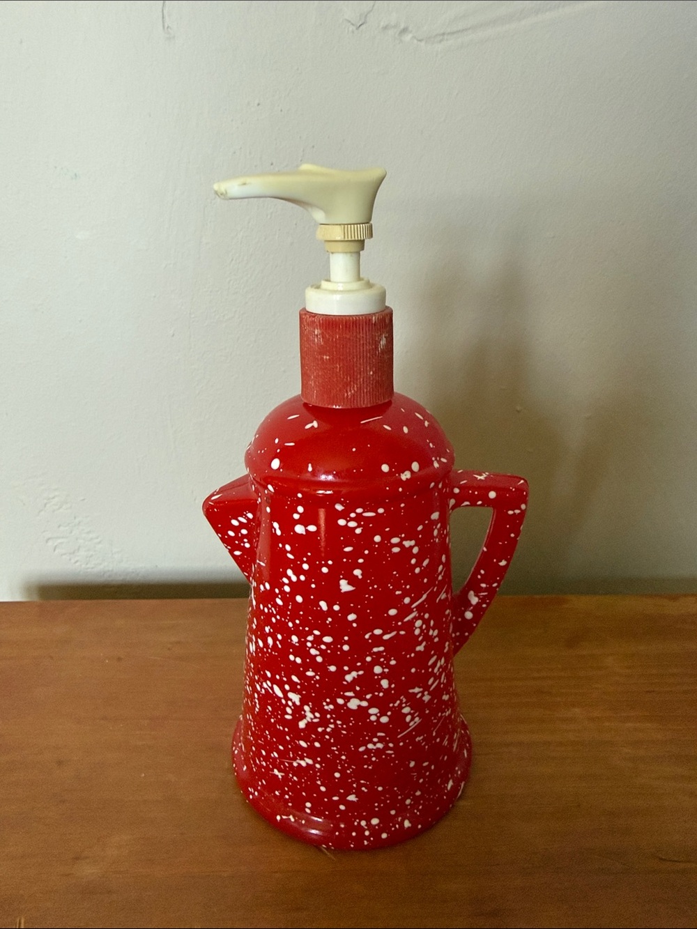 Red Speckled Ceramic Pump Dispenser